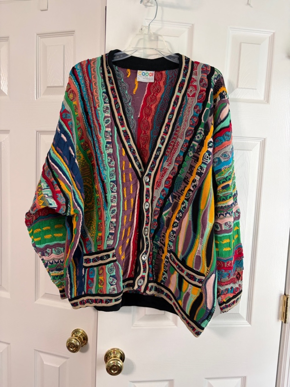 COOGI Vintage-Inspired Multi-Color Knit Cardigan
